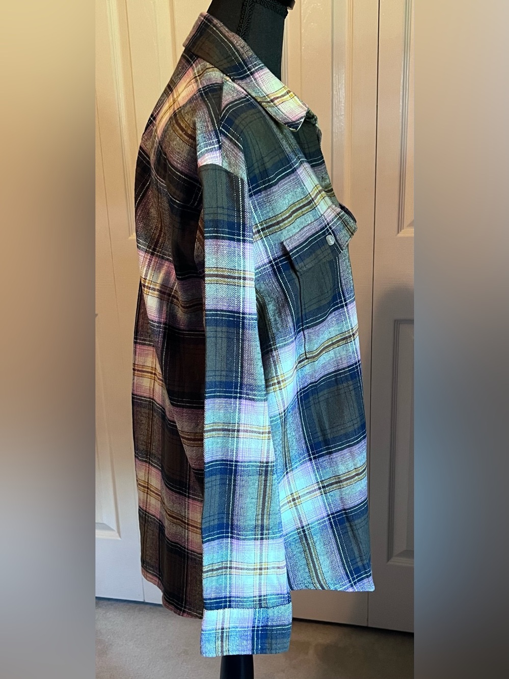 Old Navy Plaid Button-Down Shirt Women’s Size Medium Rustic Fall Gorpcore - Picture 5 of 12